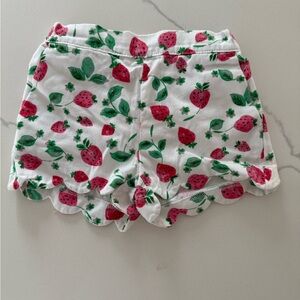 Crewcuts White Shorts with Strawberry Print